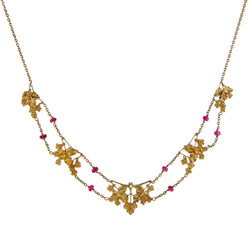 Collier draperie ancien or et spinelles - Castafiore