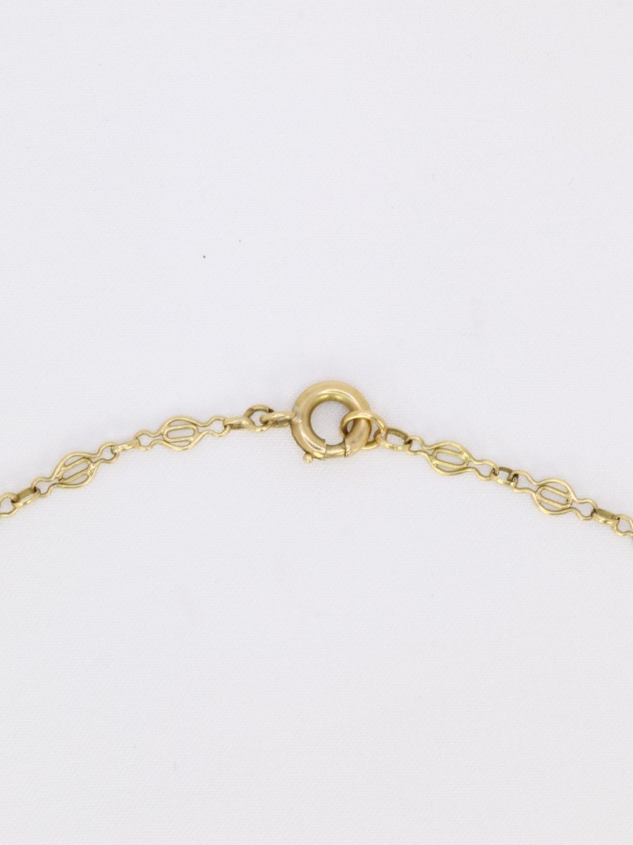 Collier draperie Art Nouveau or jaune filigrane - Castafiore