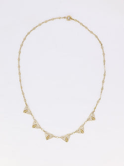 Collier draperie Art Nouveau or jaune filigrane - Castafiore