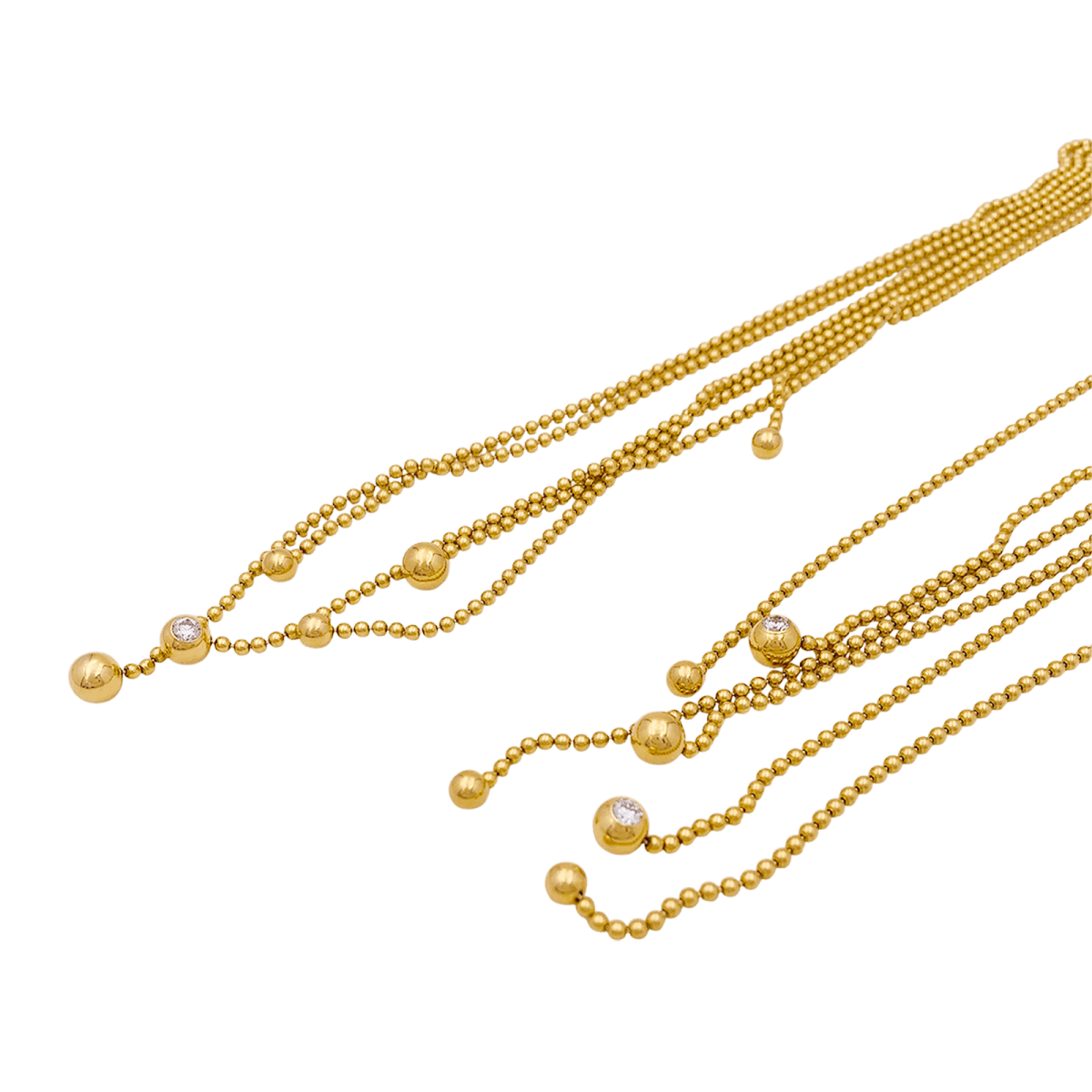 Collier Draperie CARTIER "Draperie" en or jaune, perles et diamants - Castafiore