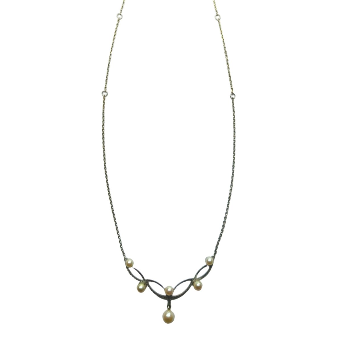 Collier Draperie en or blanc et perles - Castafiore