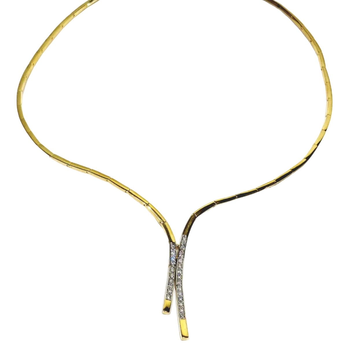 Collier Draperie en or champagne et diamants - Castafiore