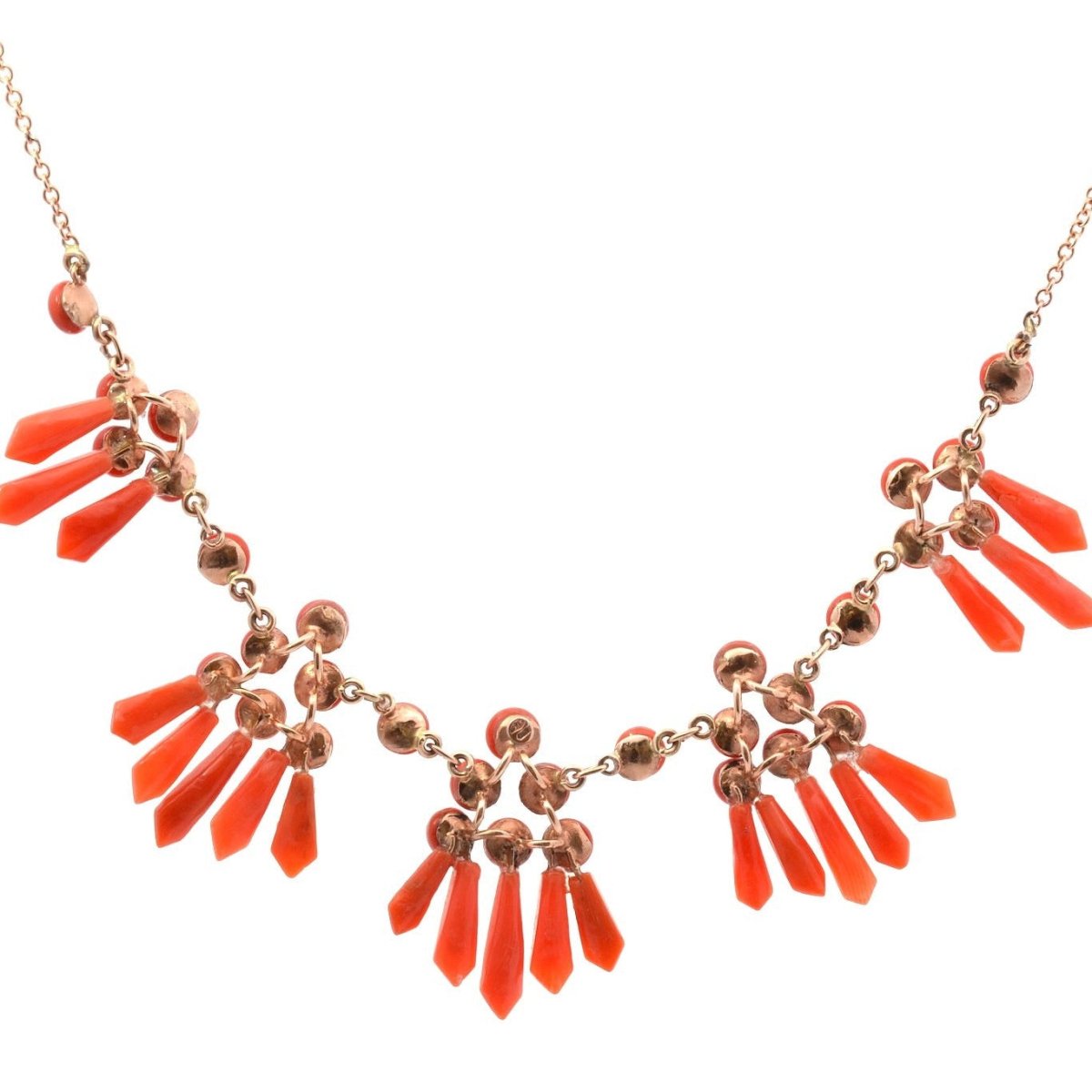 Collier Draperie en or jaune et corail - Castafiore