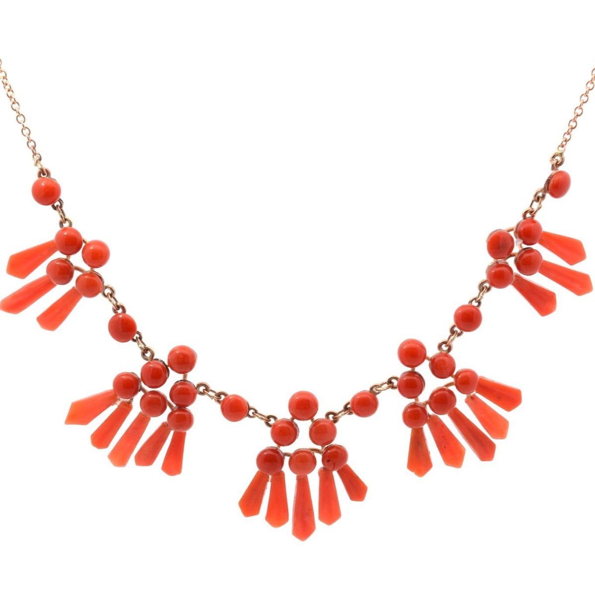 Collier Draperie en or jaune et corail - Castafiore
