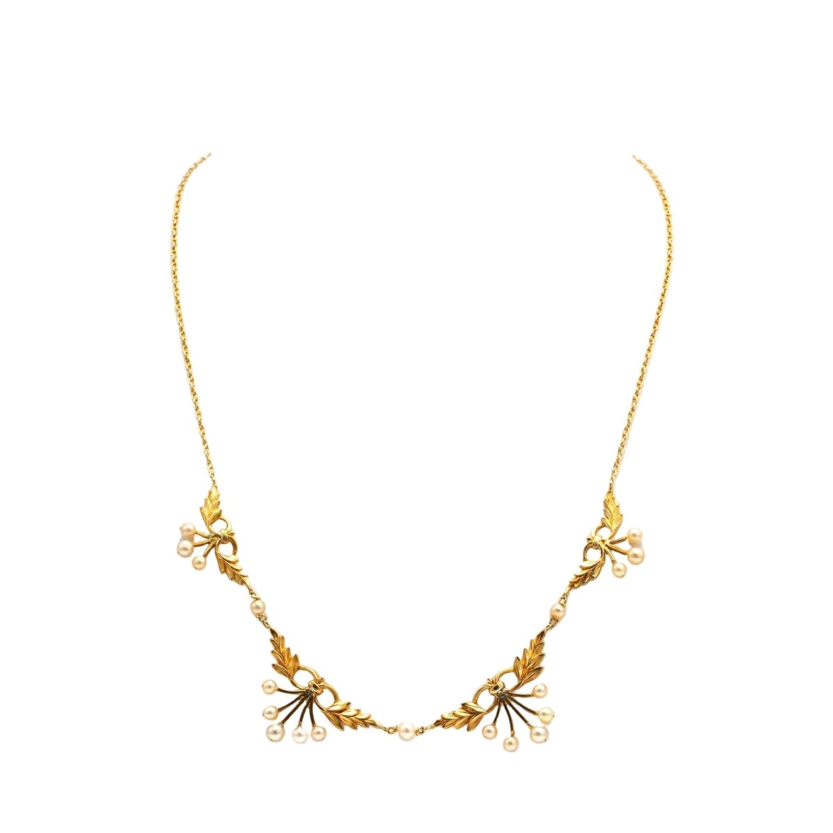 Collier Draperie en or jaune et perles - Castafiore