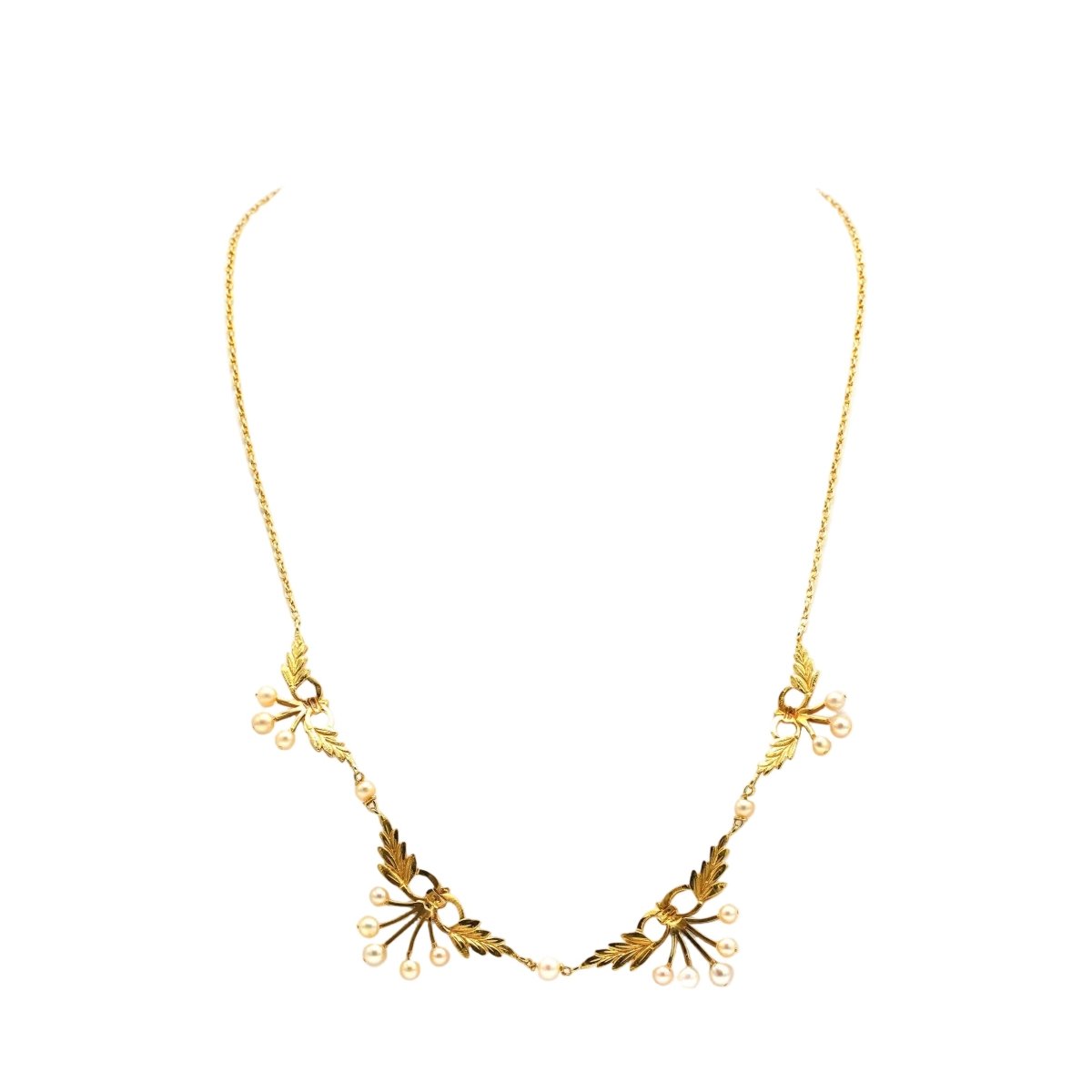 Collier Draperie en or jaune et perles - Castafiore
