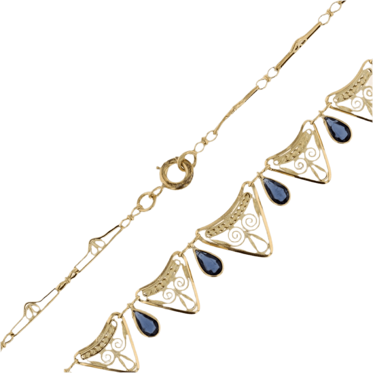 Collier Draperie en or jaune et saphirs - Castafiore