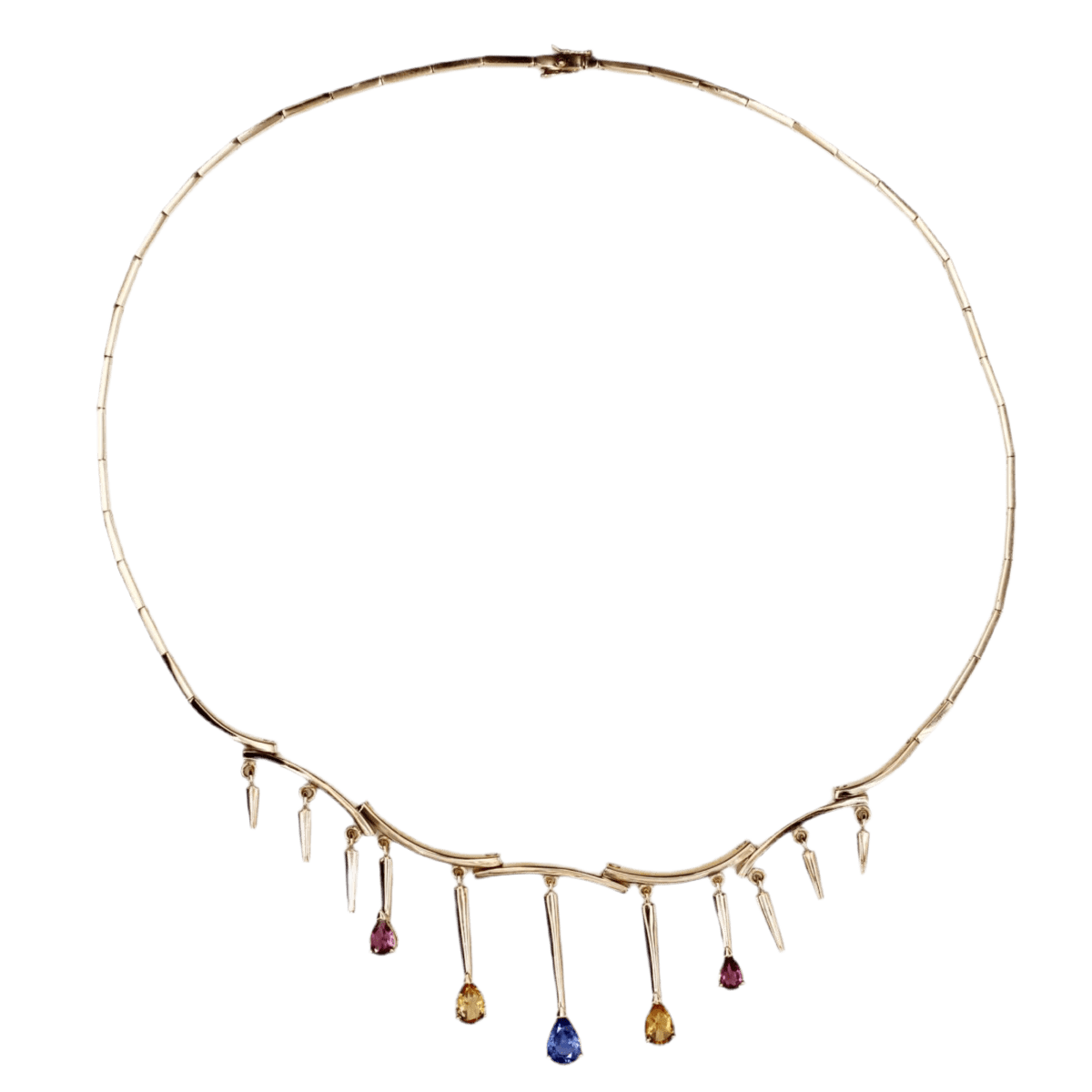 Collier Draperie en or jaune et saphirs - Castafiore