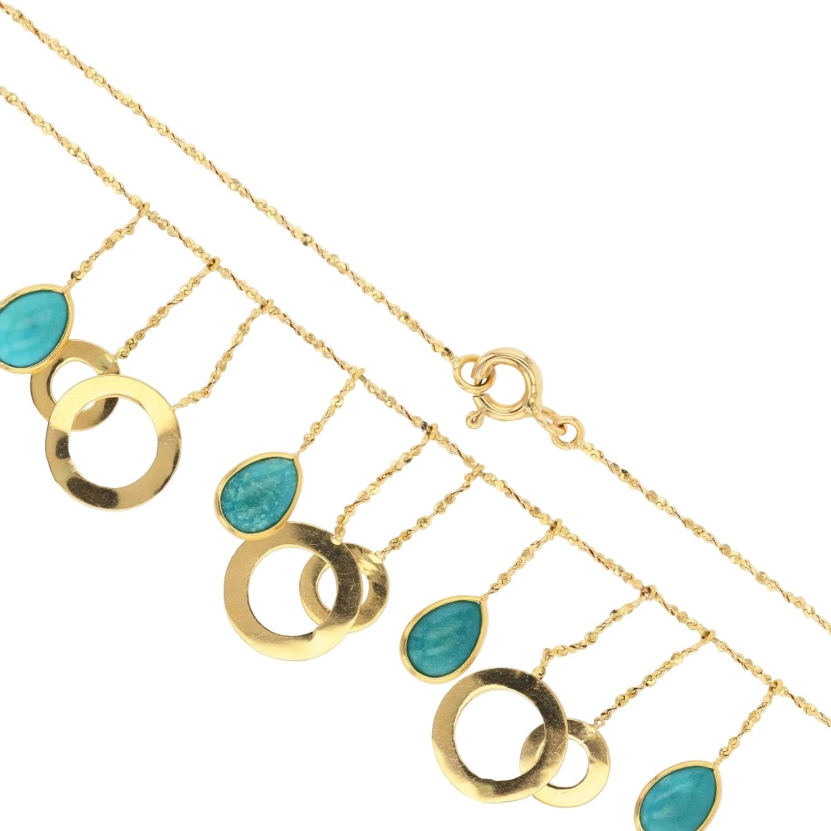 Collier Draperie en or jaune et turquoises - Castafiore