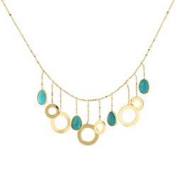 Collier Draperie en or jaune et turquoises - Castafiore