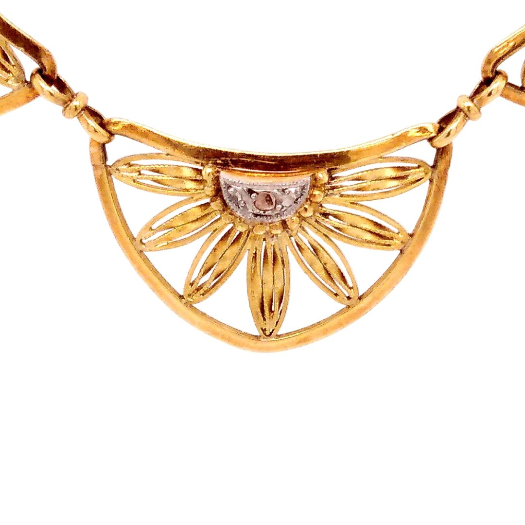 Collier Draperie en or jaune, or blanc, et diamants - Castafiore