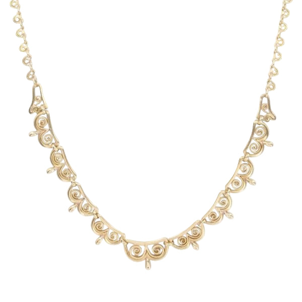Collier Draperie filigrane en or jaune - Castafiore
