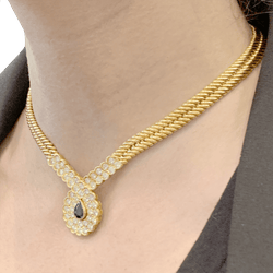 Collier Draperie VAN CLEEF & ARPELS en or jaune, saphir et diamants - Castafiore