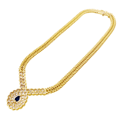 Collier Draperie VAN CLEEF & ARPELS en or jaune, saphir et diamants - Castafiore