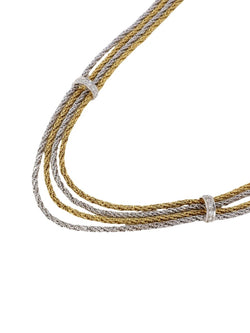 Collier draperie vintage quatre rangs en or et diamants - Castafiore