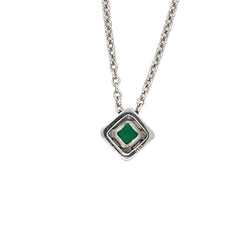 Collier Emeraude Diamants Or Blanc - Castafiore