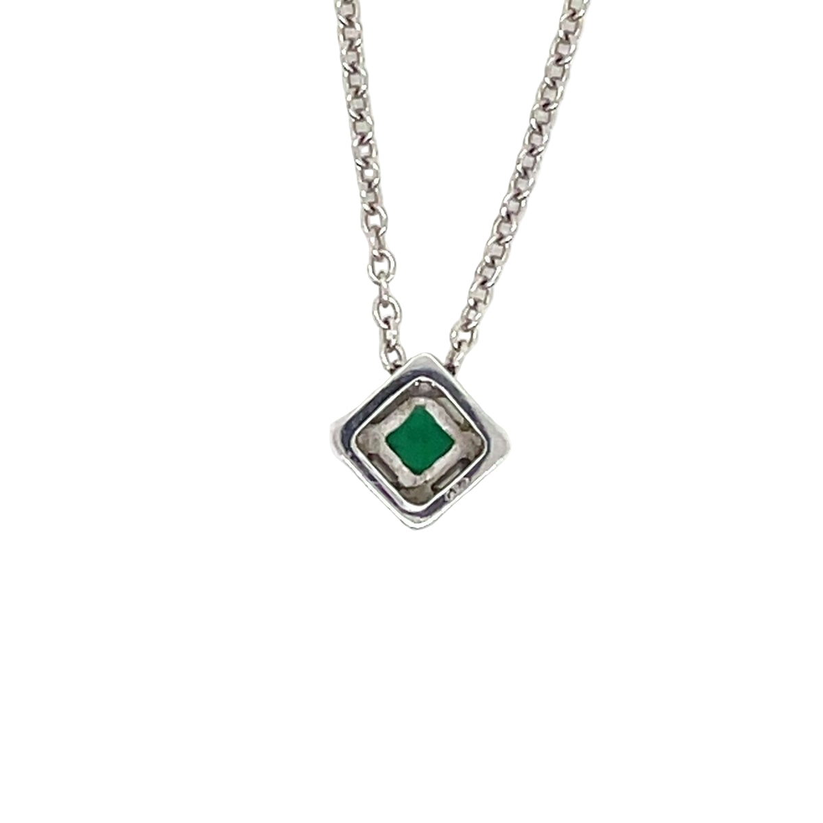 Collier Emeraude Diamants Or Blanc - Castafiore