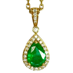 Collier EMERAUDE en or jaune et diamants - Castafiore