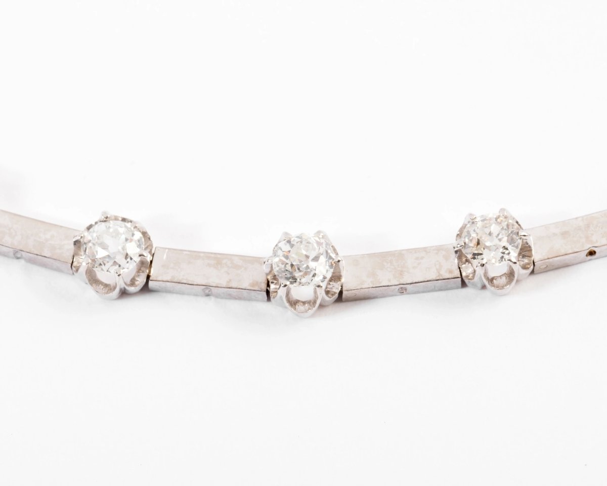 collier en diamant et or gris des 1960 - Castafiore