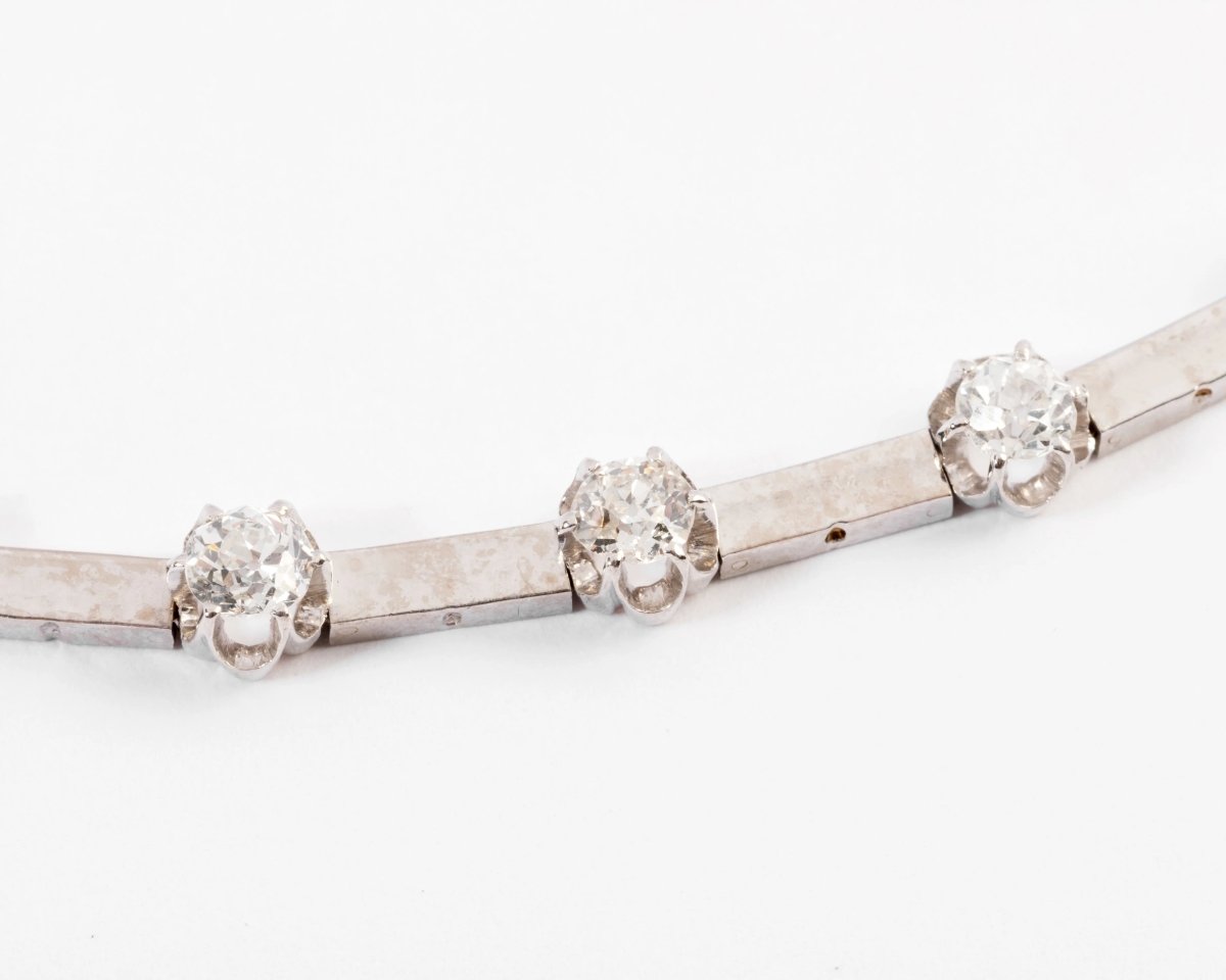 collier en diamant et or gris des 1960 - Castafiore