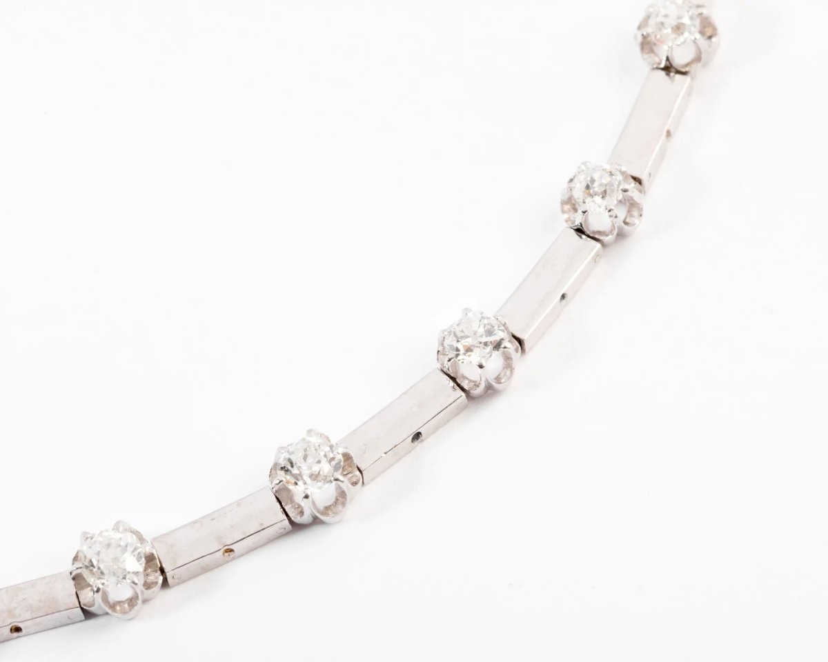 collier en diamant et or gris des 1960 - Castafiore