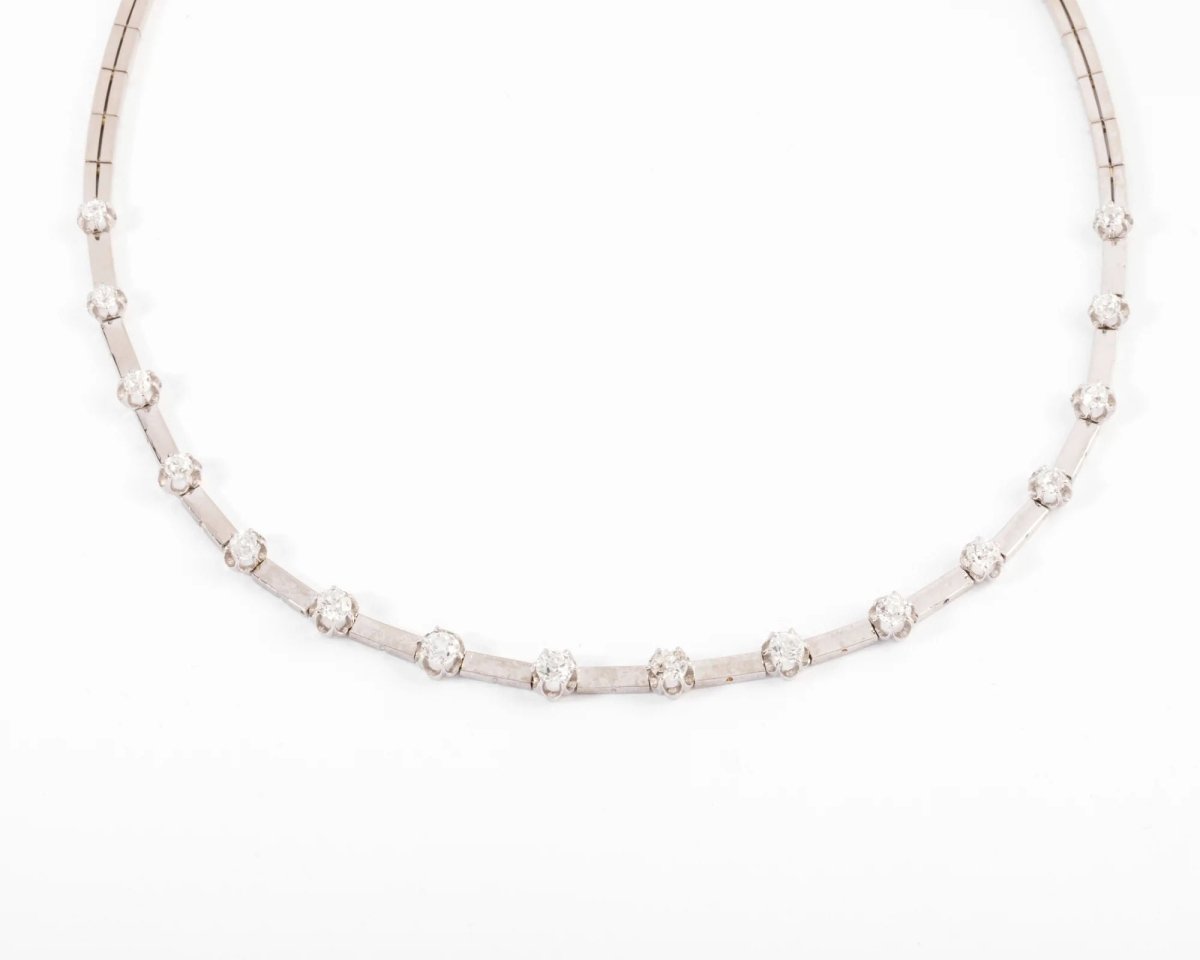 collier en diamant et or gris des 1960 - Castafiore