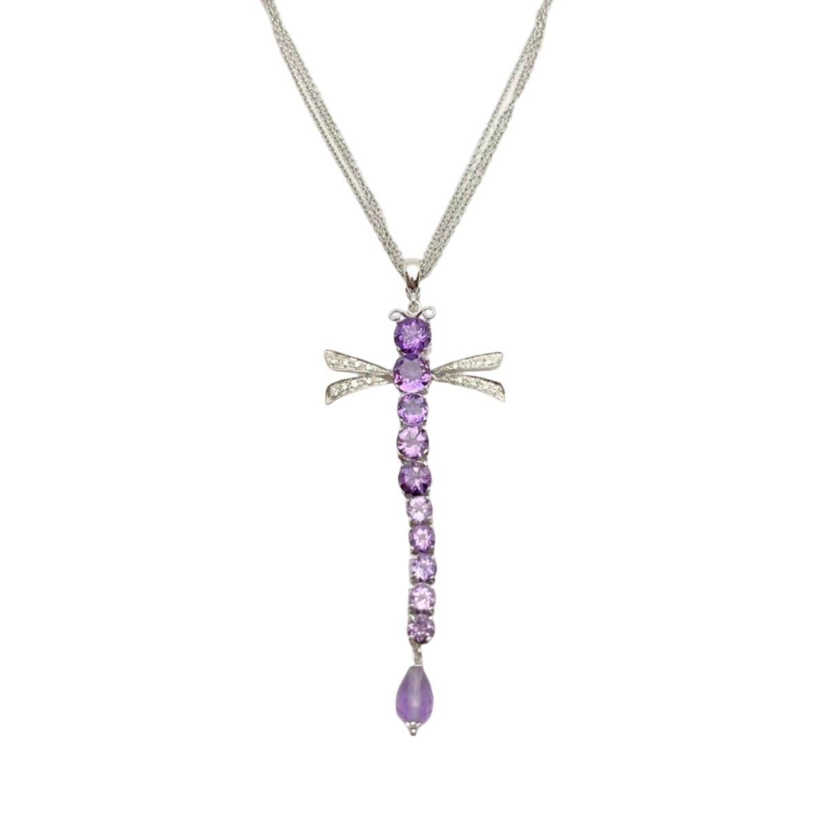 Collier en or blanc, améthystes et diamants - Castafiore
