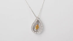 Collier en or blanc, citrine et diamants - Castafiore