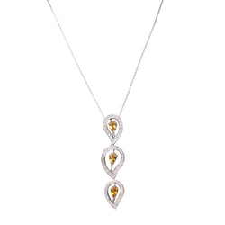 Collier en or blanc, citrine et diamants - Castafiore