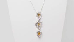 Collier en or blanc, citrine et diamants - Castafiore