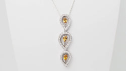 Collier en or blanc, citrine et diamants - Castafiore