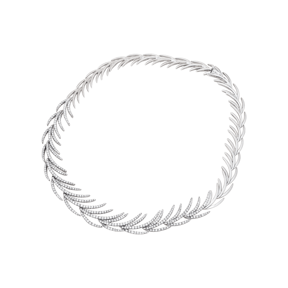 Necklace "Flippers white gold, diamonds.