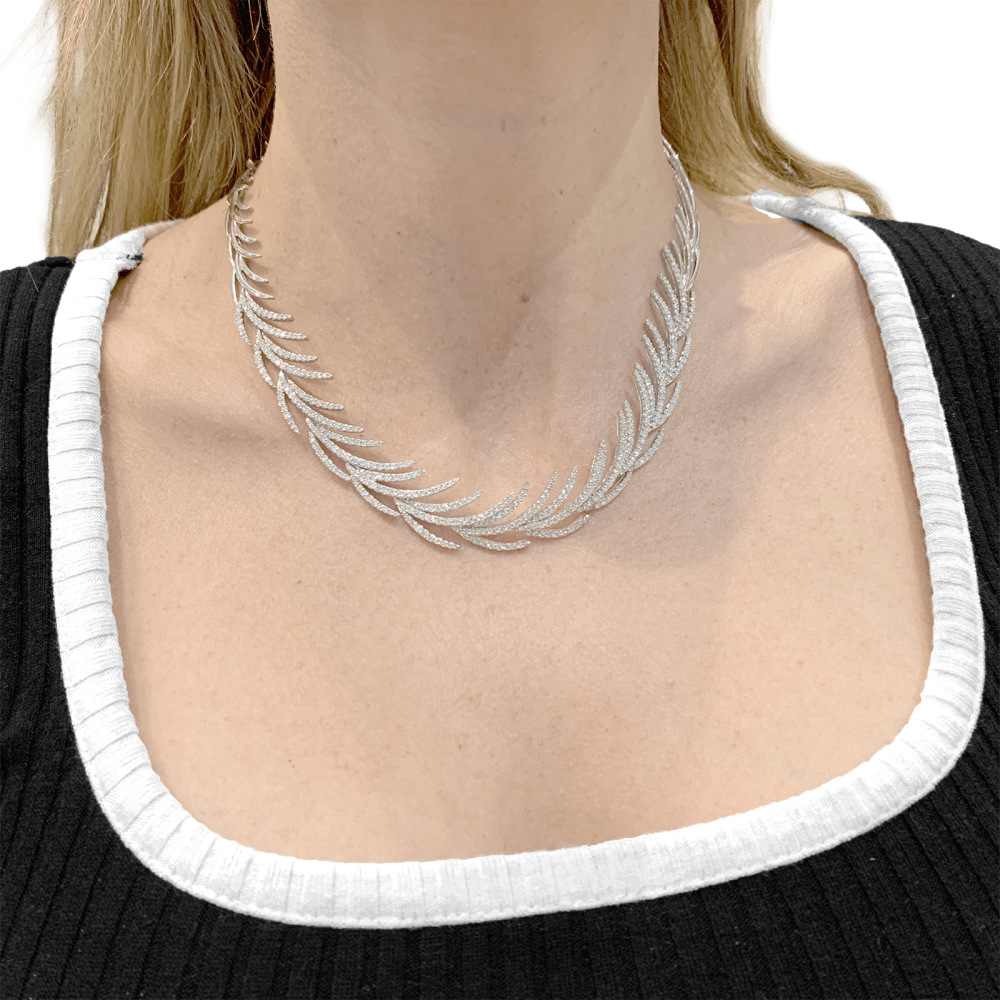 Necklace "Flippers white gold, diamonds.