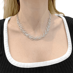 Necklace "Flippers white gold, diamonds.