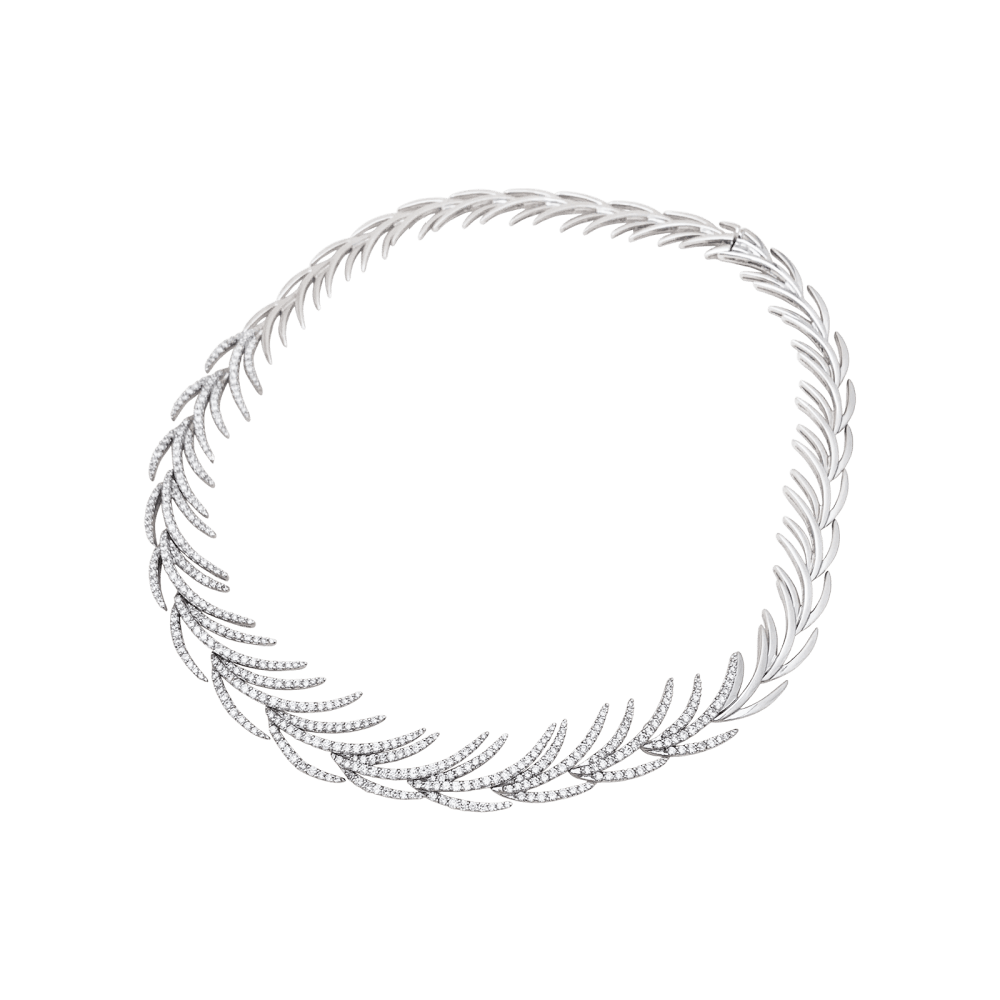 Necklace "Flippers white gold, diamonds.