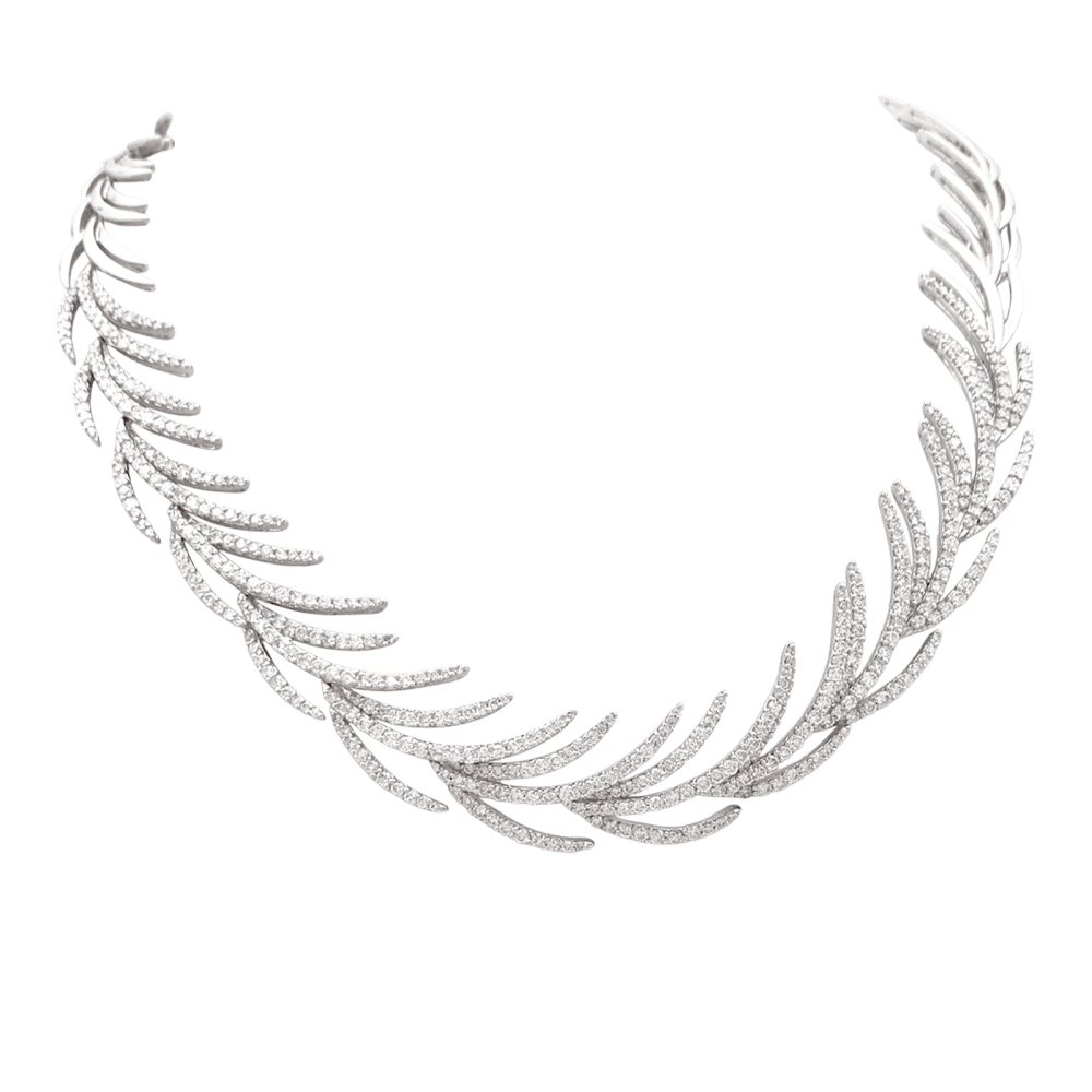 Necklace "Flippers white gold, diamonds.