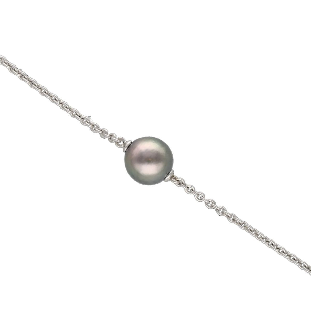 Necklace Tahitian pearls 12 mm - 18k white gold - 80 cm