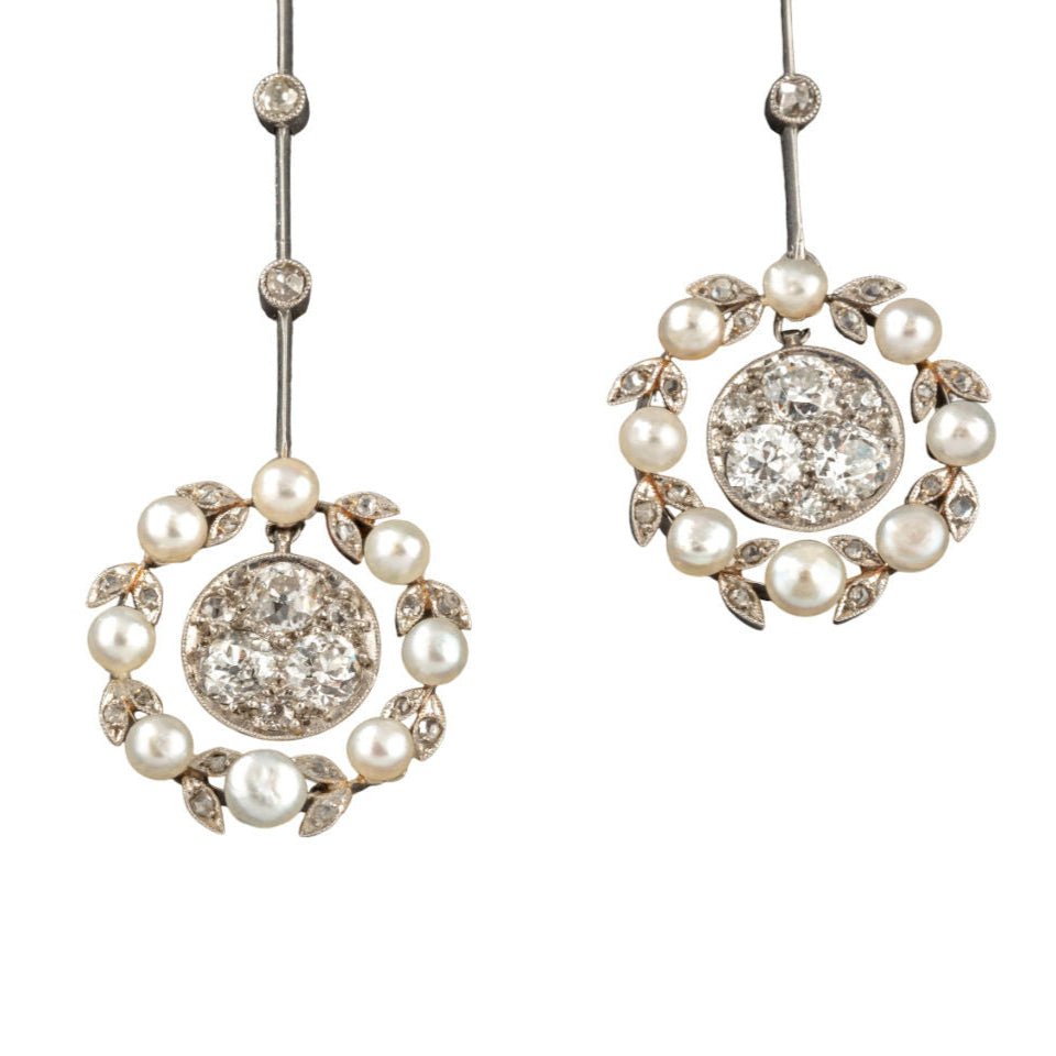 Collier en or blanc, platine, perles et diamants - Castafiore