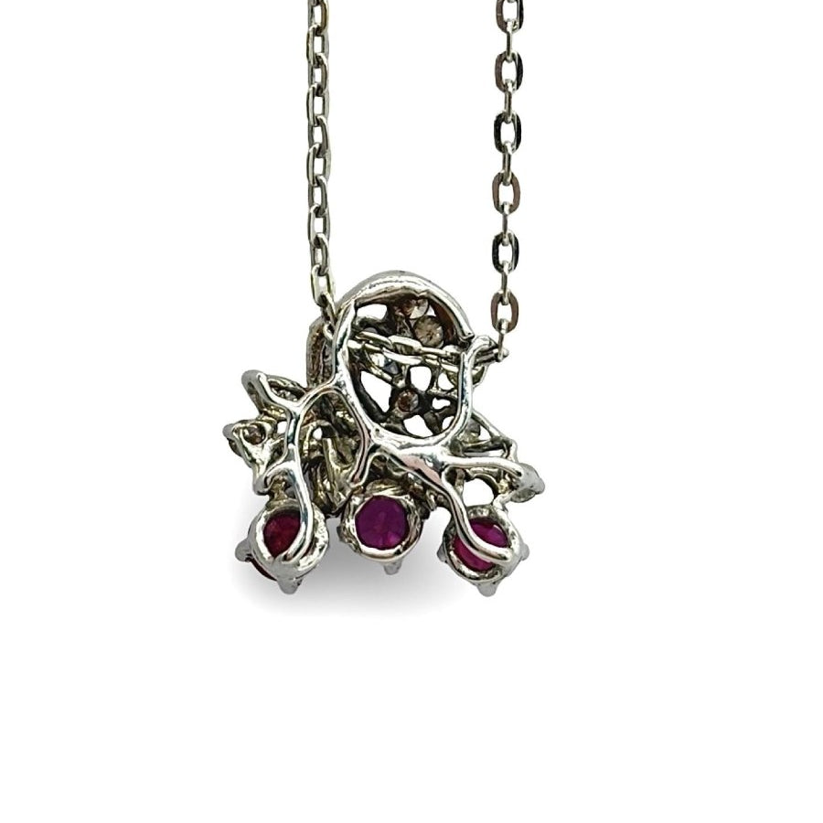 Collier en or blanc rubis et diamants - Castafiore