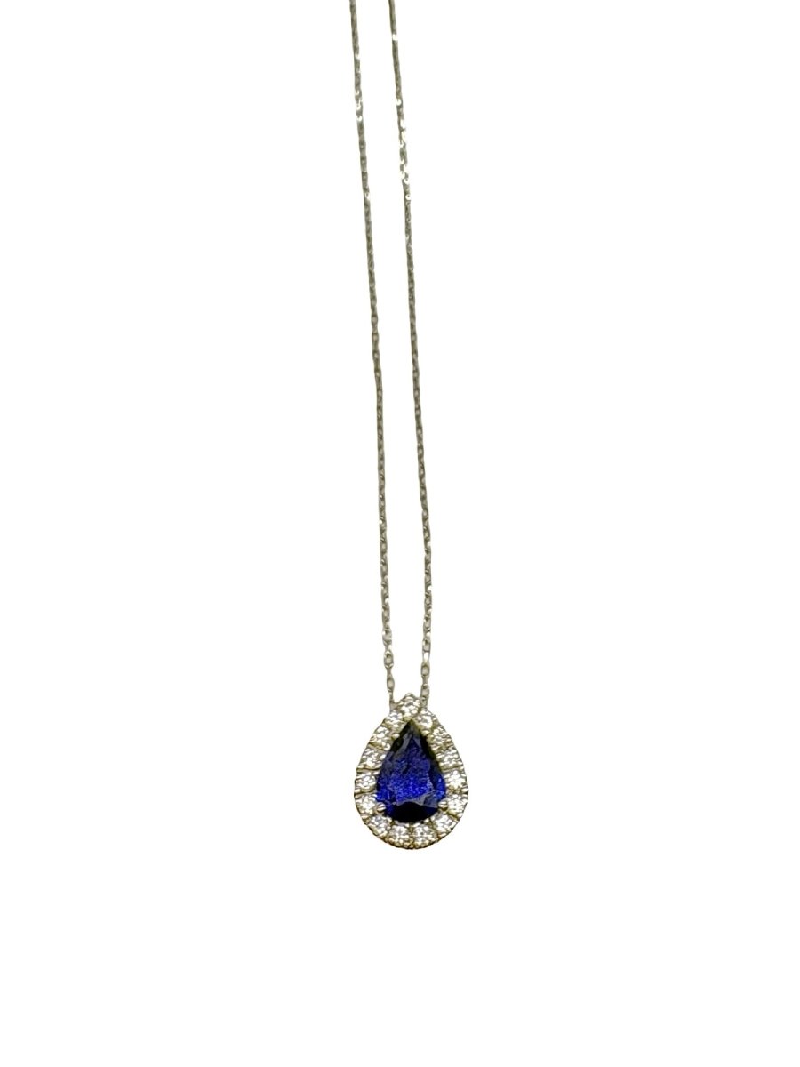 Collier en or blanc, saphir et diamants - Castafiore