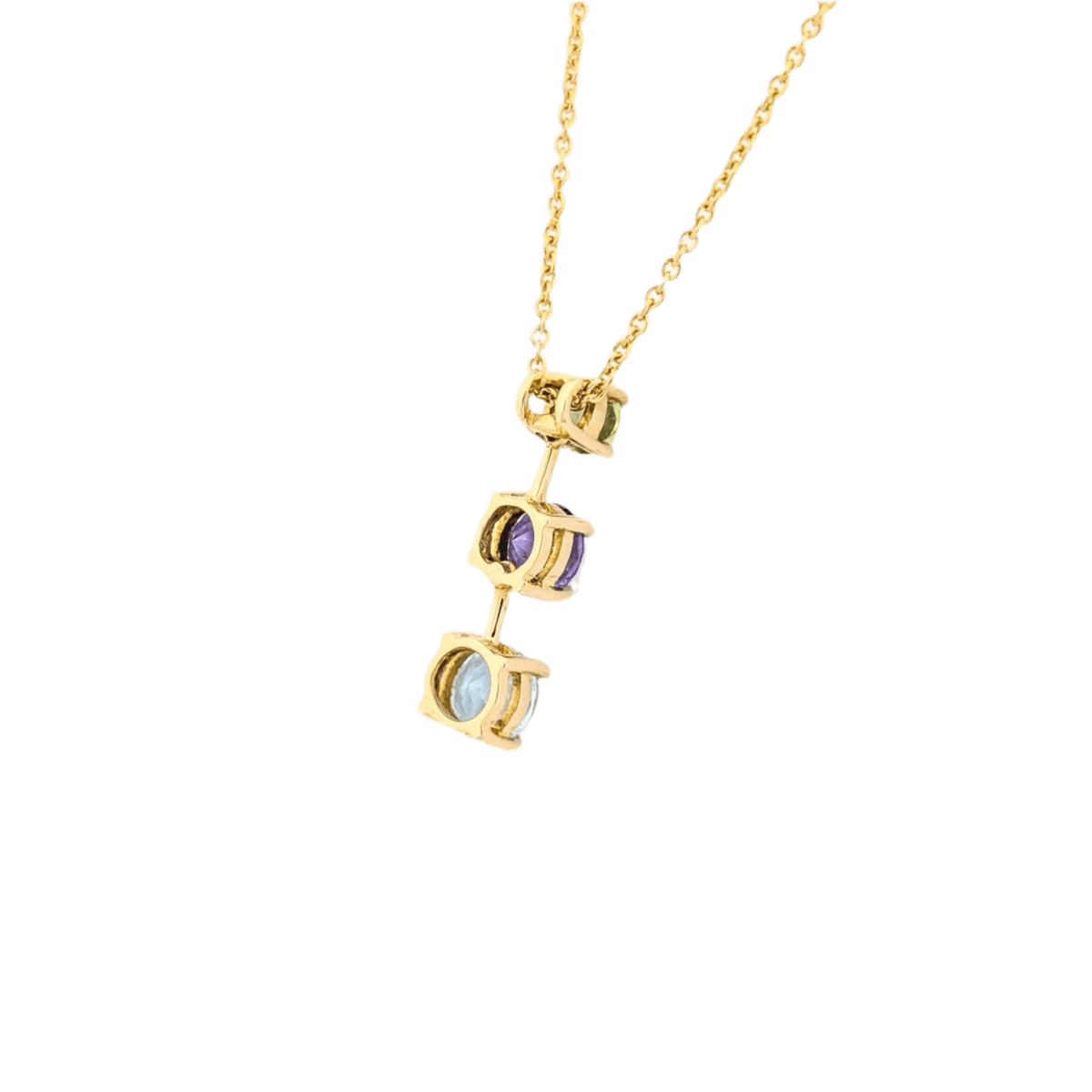 Collier en or jaune, aigue - marine, améthyste et péridot - Castafiore
