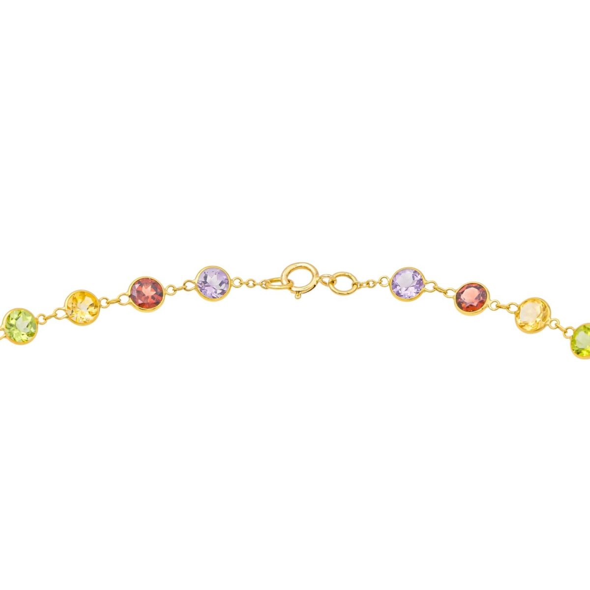 Collier en or jaune, améthystes, grenats, citrines, topazes et grenat - Castafiore