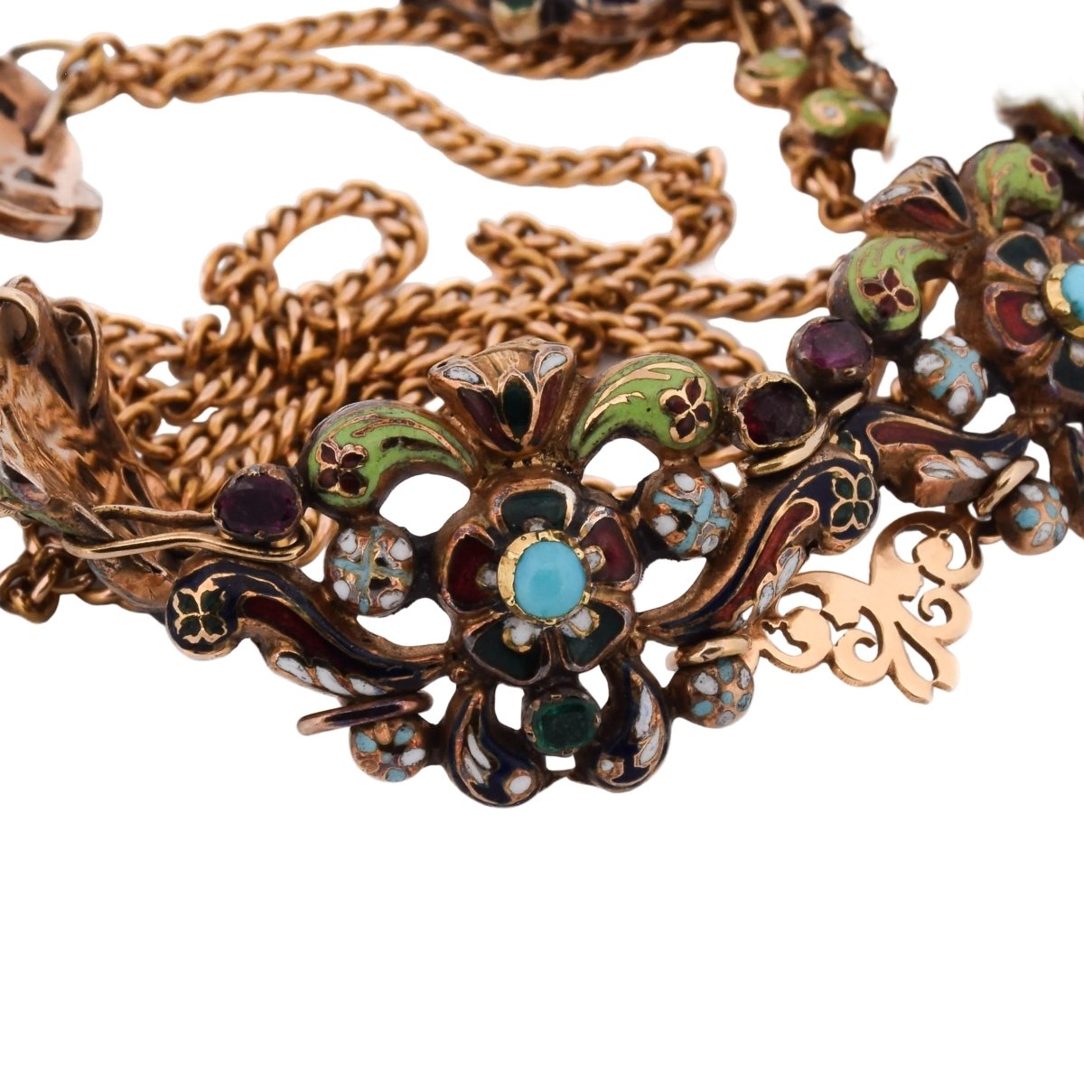 Collier en or jaune et émail - Castafiore
