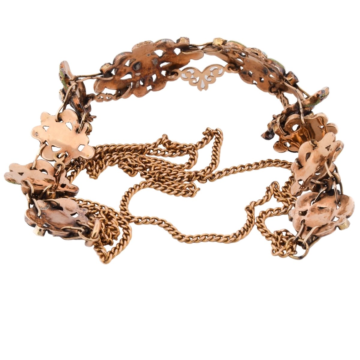 Collier en or jaune et émail - Castafiore