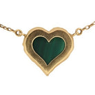 Collier en or jaune et pendentif coeur malachite - Castafiore