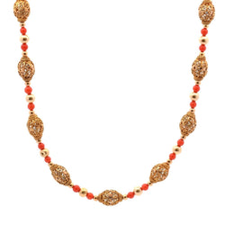 Collier en or jaune et perles de corail - Castafiore
