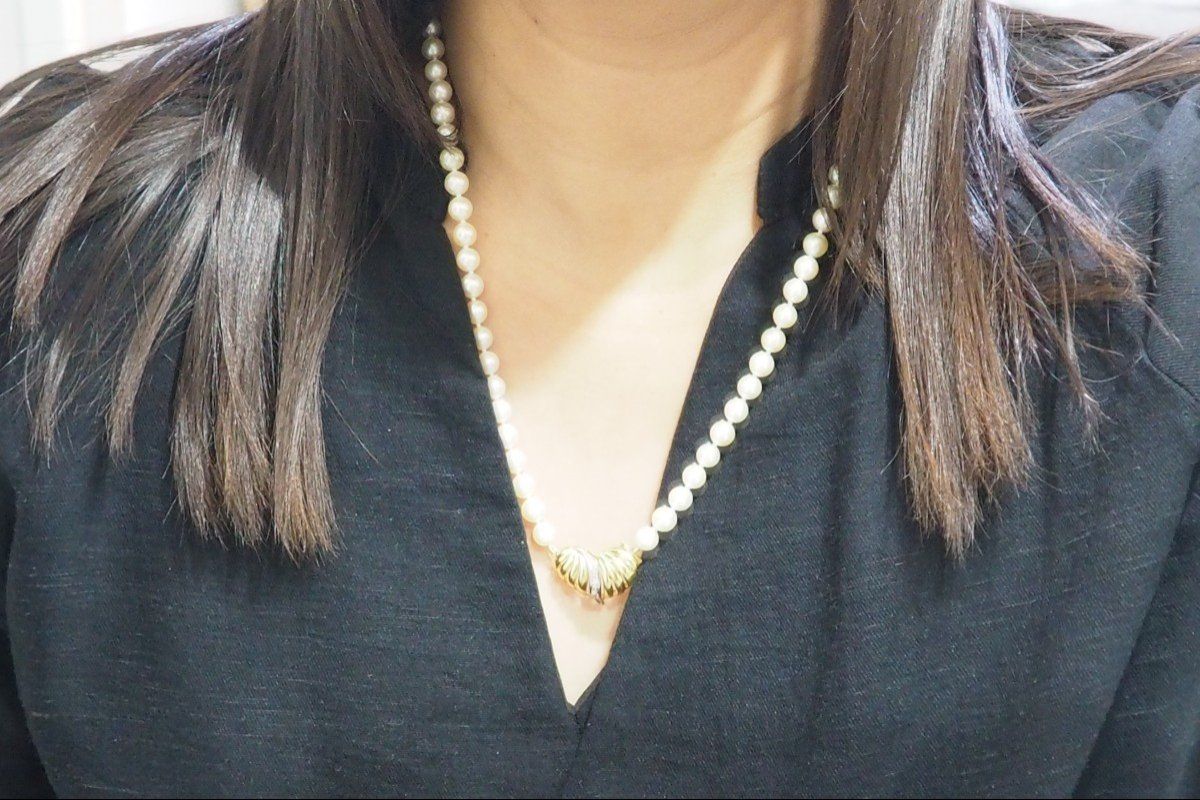 Collier en or jaune et perles de culture - Castafiore