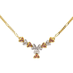 Collier en or jaune, or blanc, rubis et diamants - Castafiore