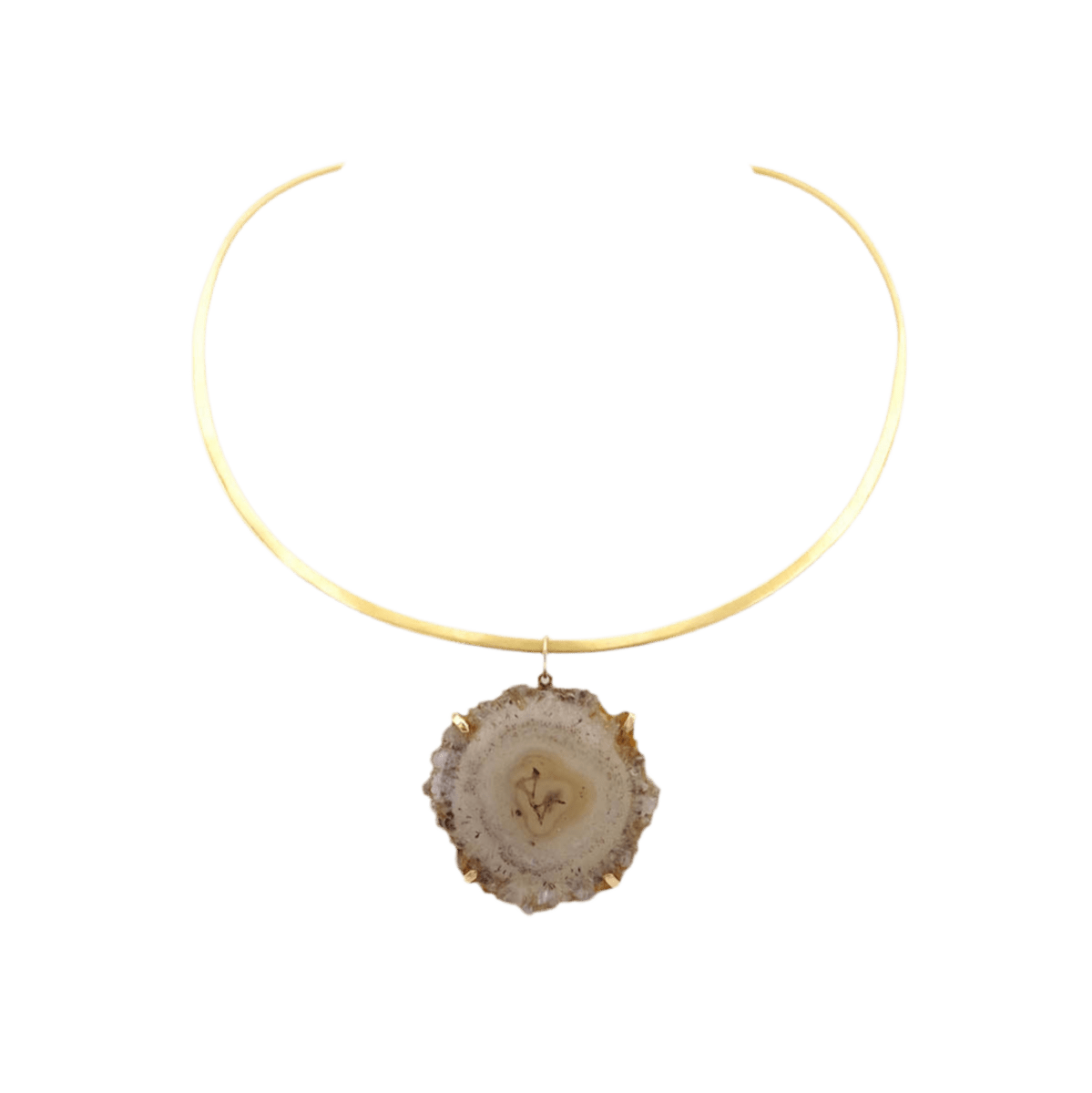 Collier en or jaune, quartz et agate - Castafiore