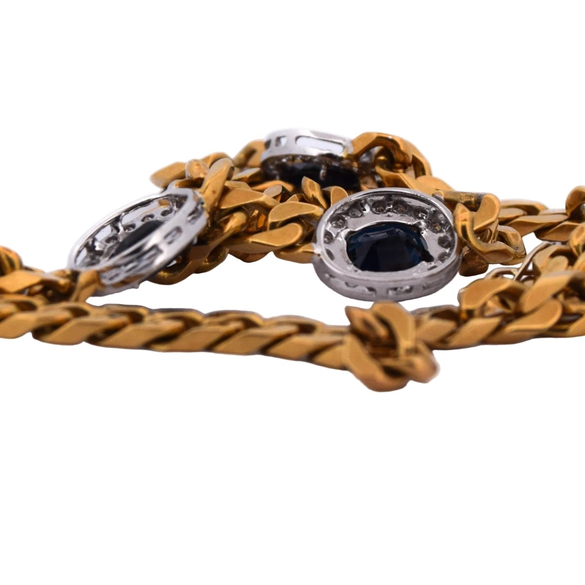 Collier en or jaune, saphirs et diamants - Castafiore